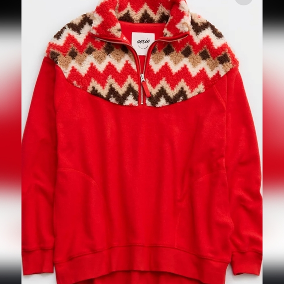 Aerie hometown holiday 1/4 zip sweatshirt size small - Picture 3 of 11